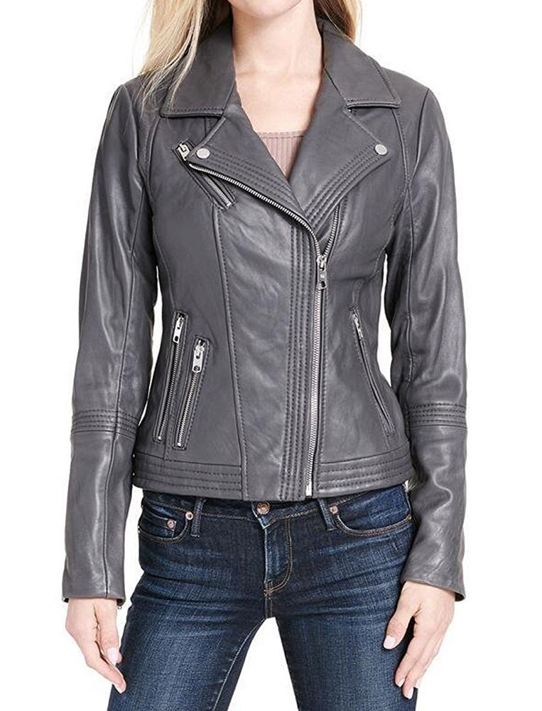 Women Lambskin Genuine Leather Jacket WJ262 – SkinOutfit