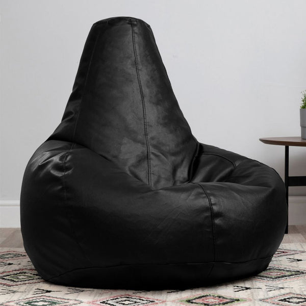 Genuine Leather Cowhide Recliner Beanbag Black – SkinOutfit