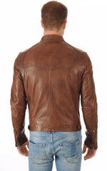 Classic Men’s Brown Leather Jacket SkinOutfit