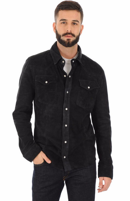 Men Genuine Leather Shirt 13 SkinOutfit