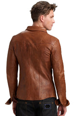 Men Genuine Leather Shirt 16 SkinOutfit