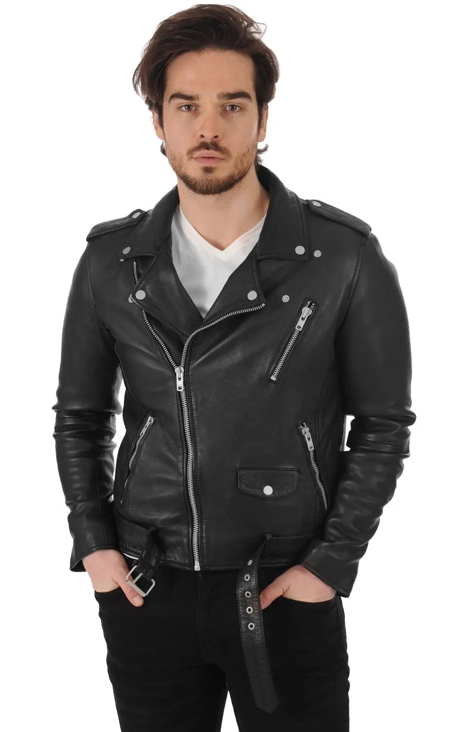 Men Genuine Leather Jacket MJ 05 SkinOutfit