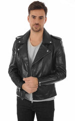 Men Genuine Leather Jacket MJ 10 SkinOutfit