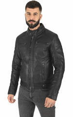 Men Genuine Leather Jacket MJ 11 SkinOutfit