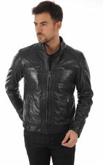 Men Genuine Leather Jacket MJ 27 SkinOutfit