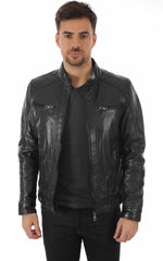 Men Genuine Leather Jacket MJ 27 SkinOutfit