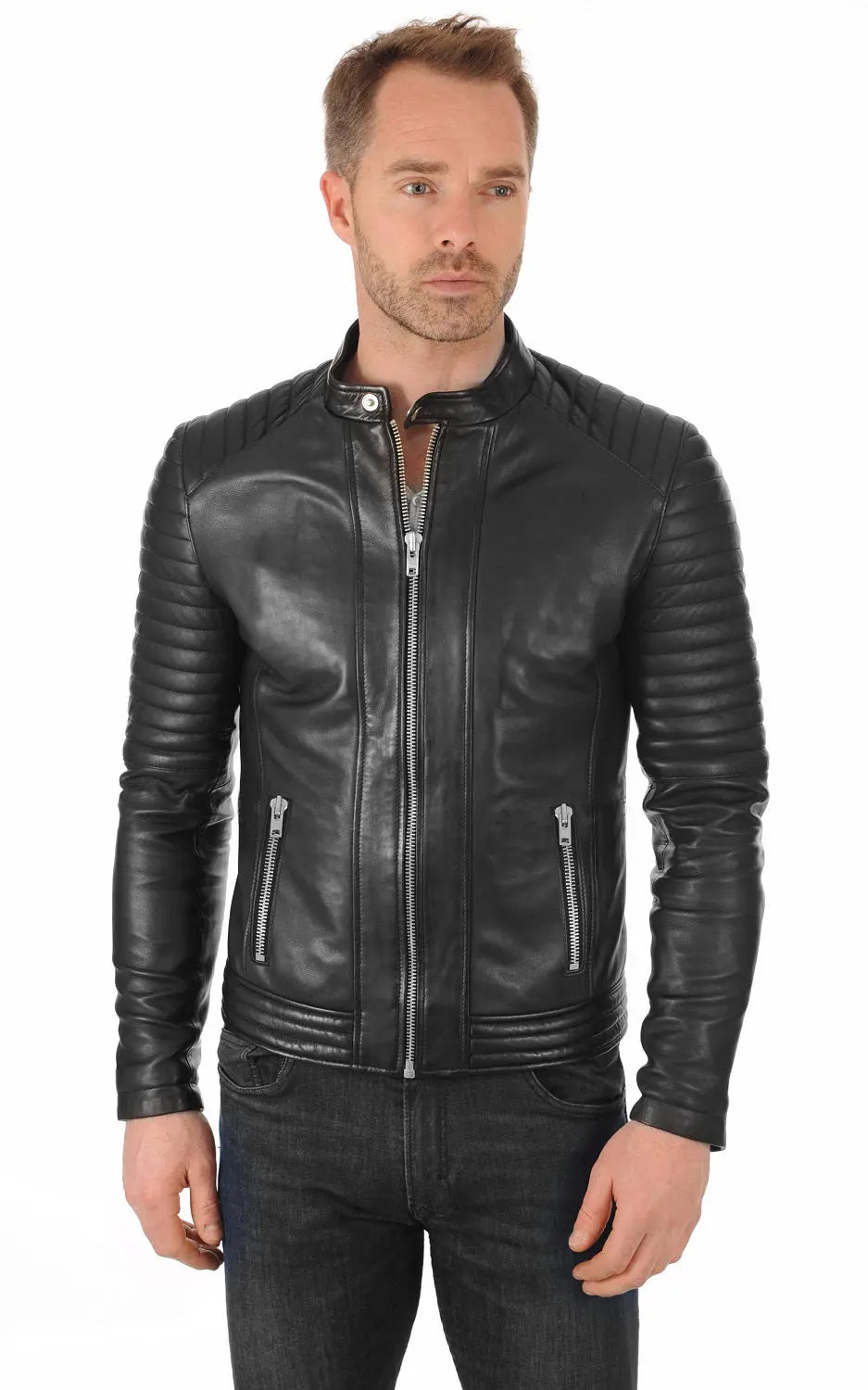 Men Genuine Leather Jacket MJ 38 SkinOutfit