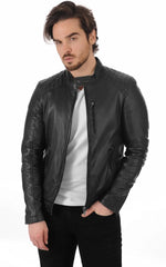 Men Genuine Leather Jacket MJ 47 SkinOutfit