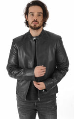 Men Genuine Leather Jacket MJ 49 SkinOutfit