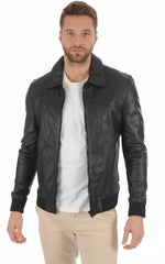 Men Genuine Leather Jacket MJ 50 SkinOutfit