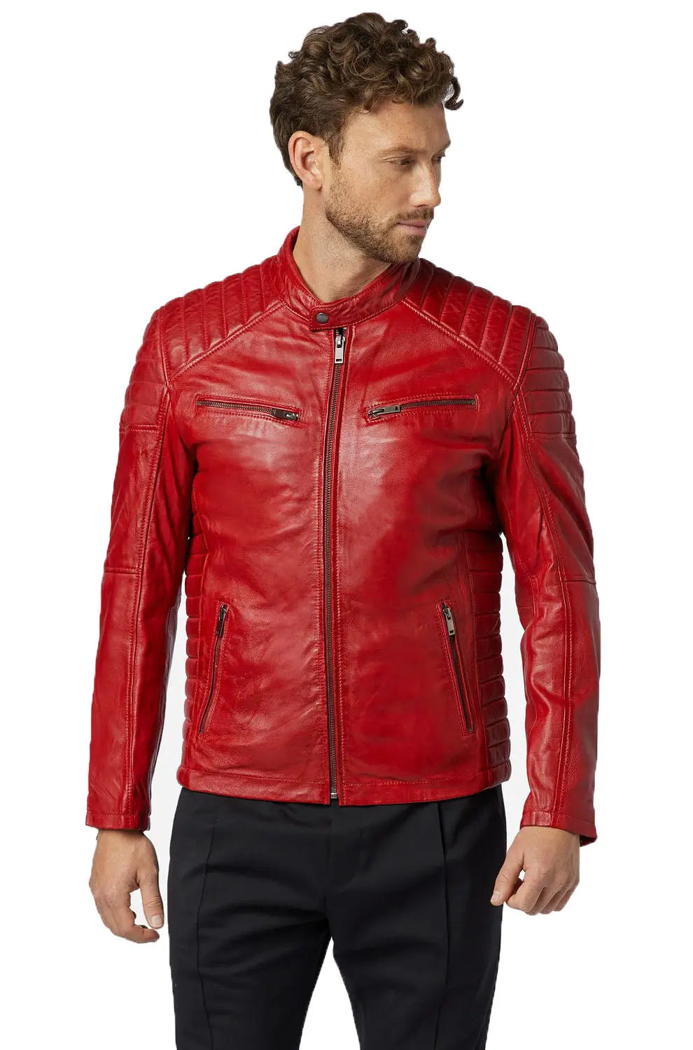 Men Genuine Leather Jacket MJ140 SkinOutfit