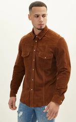 Men Genuine Leather Shirt 04 SkinOutfit