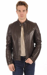 Men Hoodie Leather Jacket with Removable Hood 04 SkinOutfit