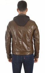 Men Hoodie Leather Jacket with Removable Hood 08 SkinOutfit