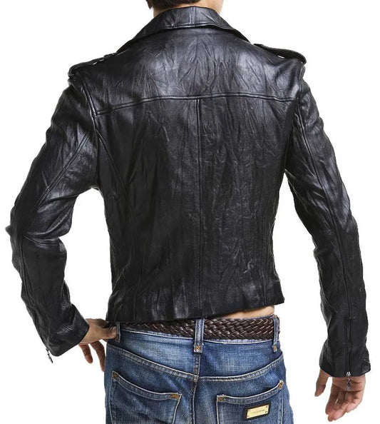 Men Lambskin Genuine Leather Jacket MJ159 SkinOutfit