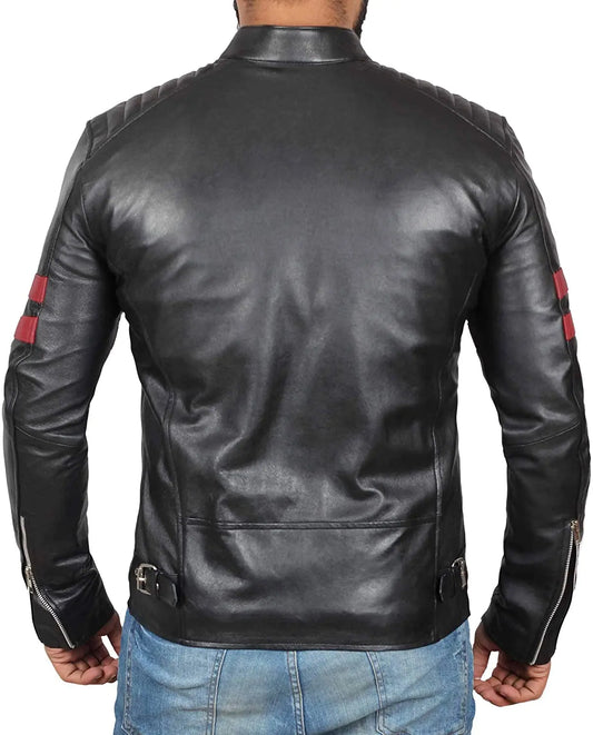 Men Lambskin Genuine Leather Jacket MJ209 SkinOutfit