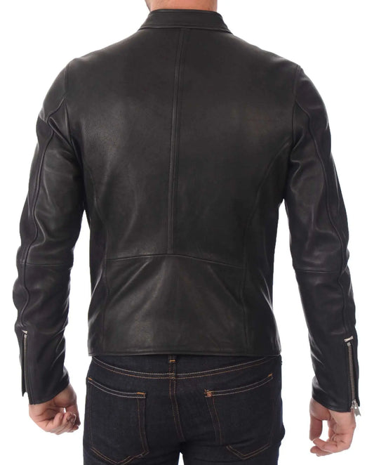 Men Lambskin Genuine Leather Jacket MJ296 SkinOutfit