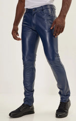 Men Genuine Leather Pant Brown SkinOutfit