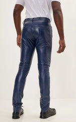 Men Genuine Leather Pant Brown SkinOutfit