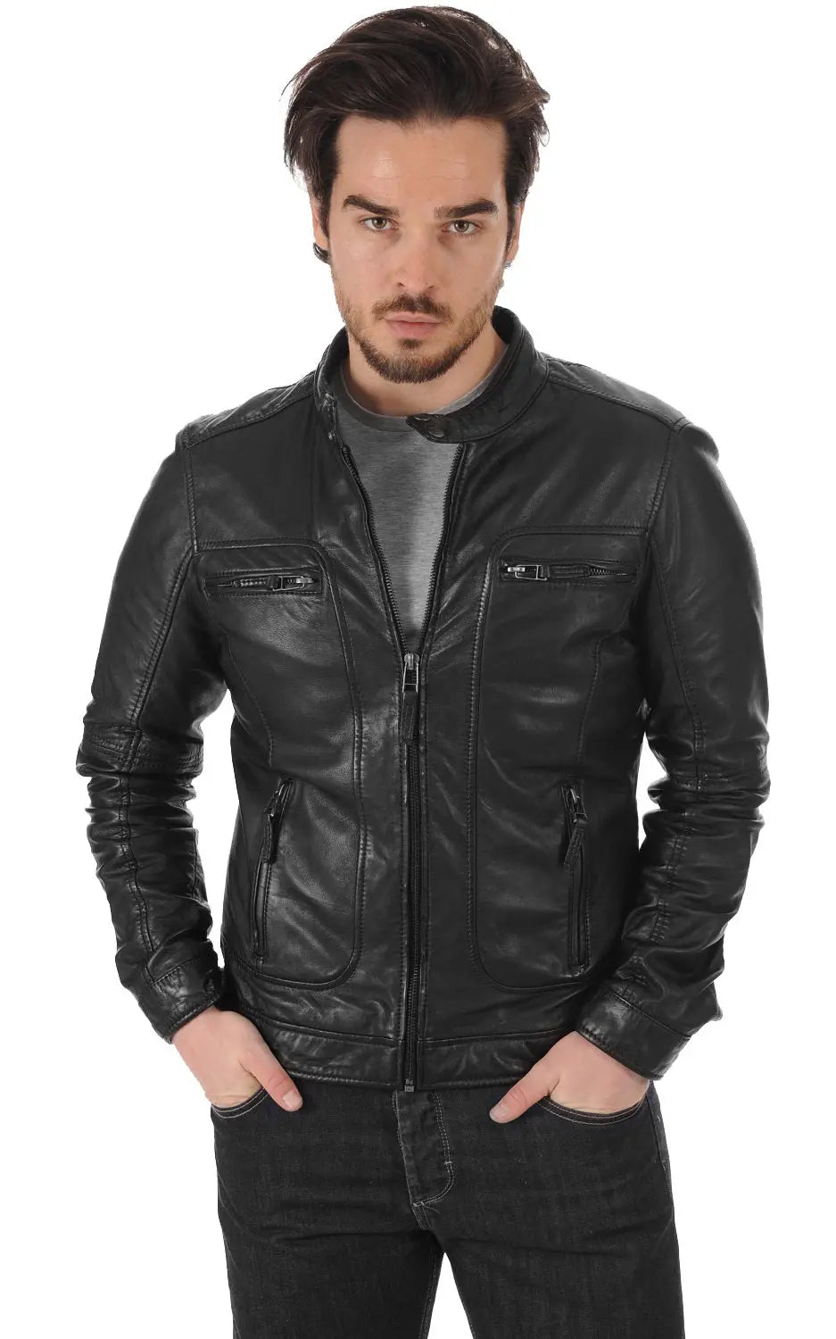 Men Genuine Leather Jacket 03 SkinOutfit