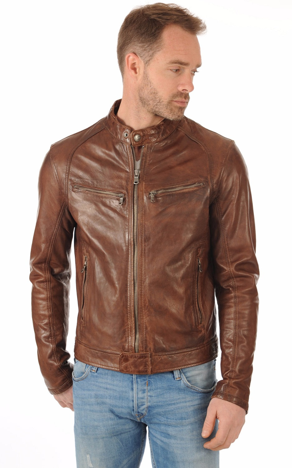 Men Genuine Leather Jacket 02 SkinOutfit