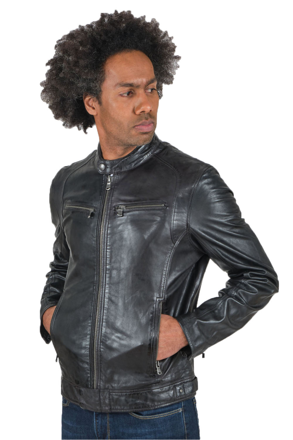 Men Genuine Leather Jacket MJ115 SkinOutfit