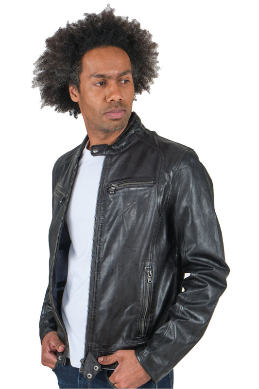 Men Genuine Leather Jacket MJ115 SkinOutfit