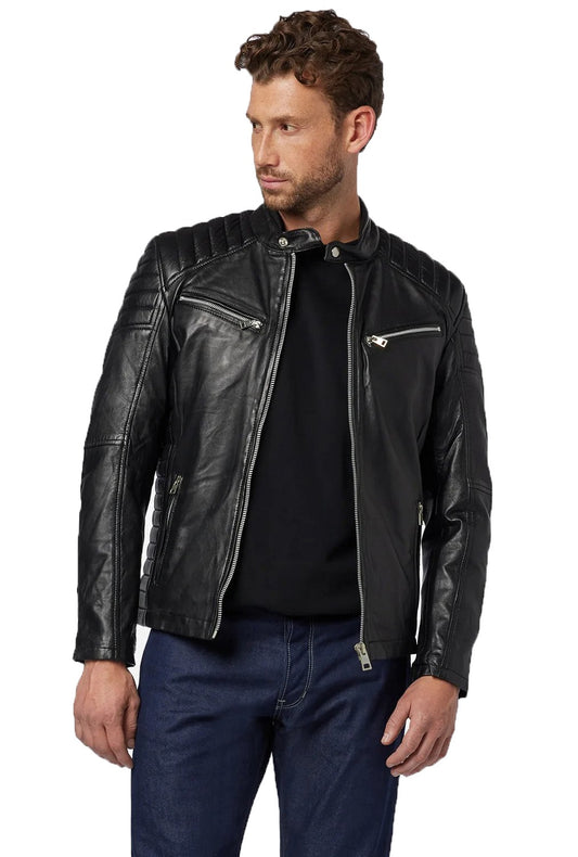 Men Genuine Leather Jacket MJ124 SkinOutfit