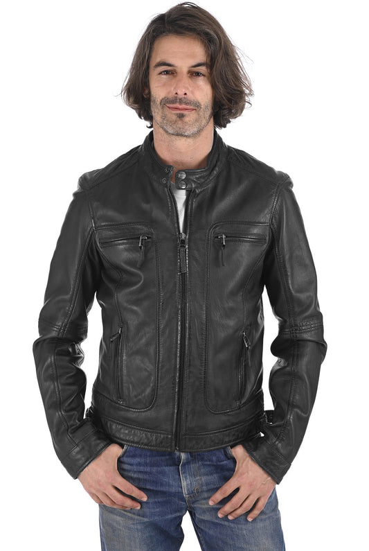 Men Genuine Leather Jacket MJ125 SkinOutfit