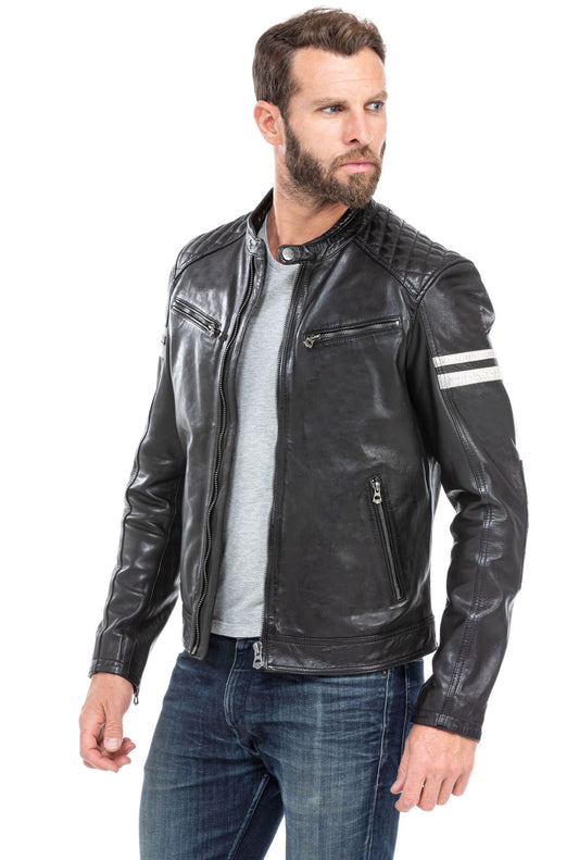 Men Genuine Leather Jacket MJ141 SkinOutfit