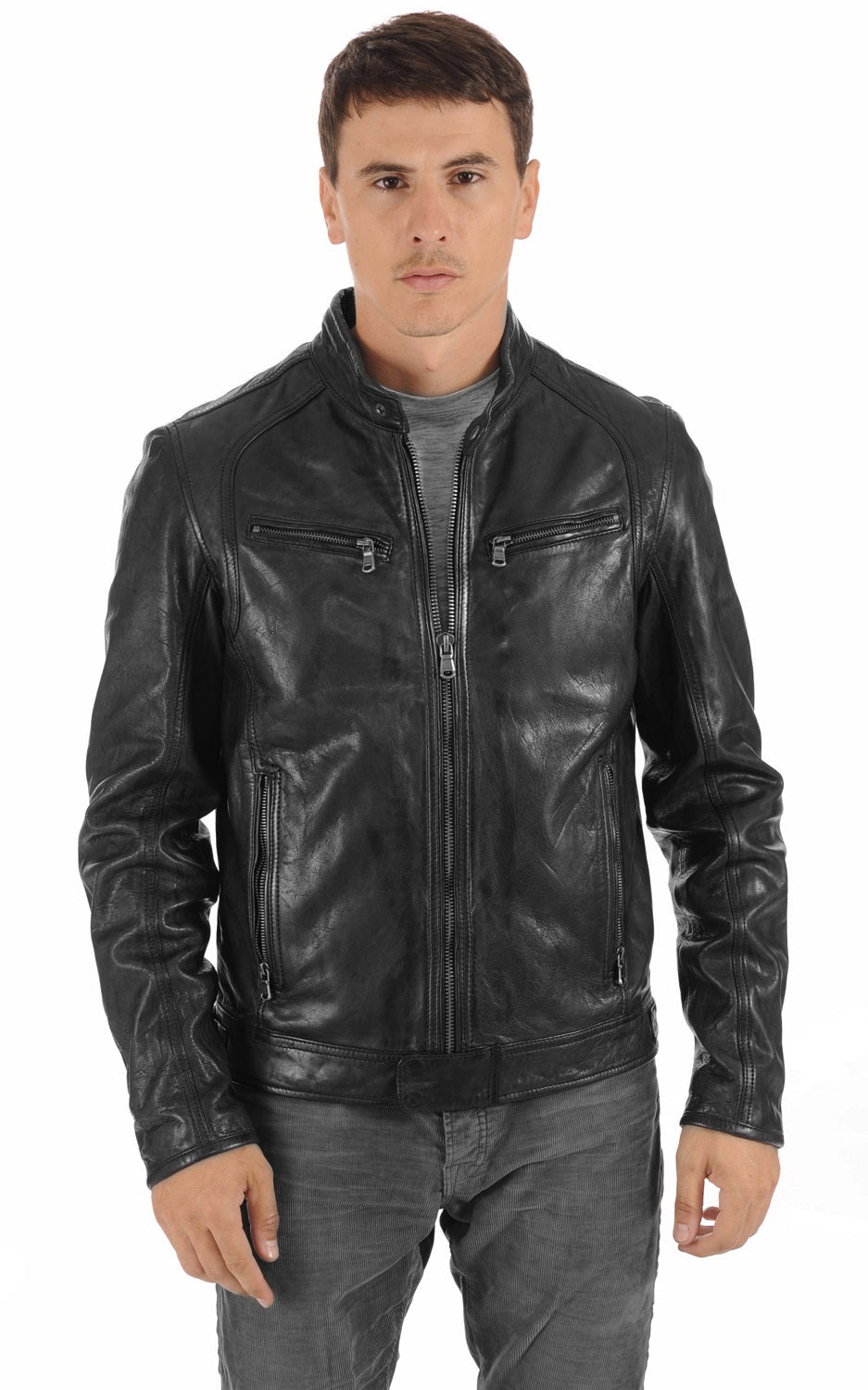 Men Genuine Leather Jacket MJ 62 SkinOutfit