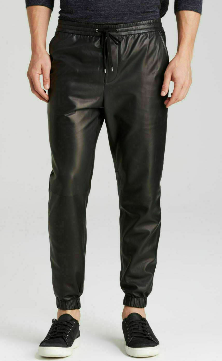 Men Genuine Leather Pant MP 12 SkinOutfit