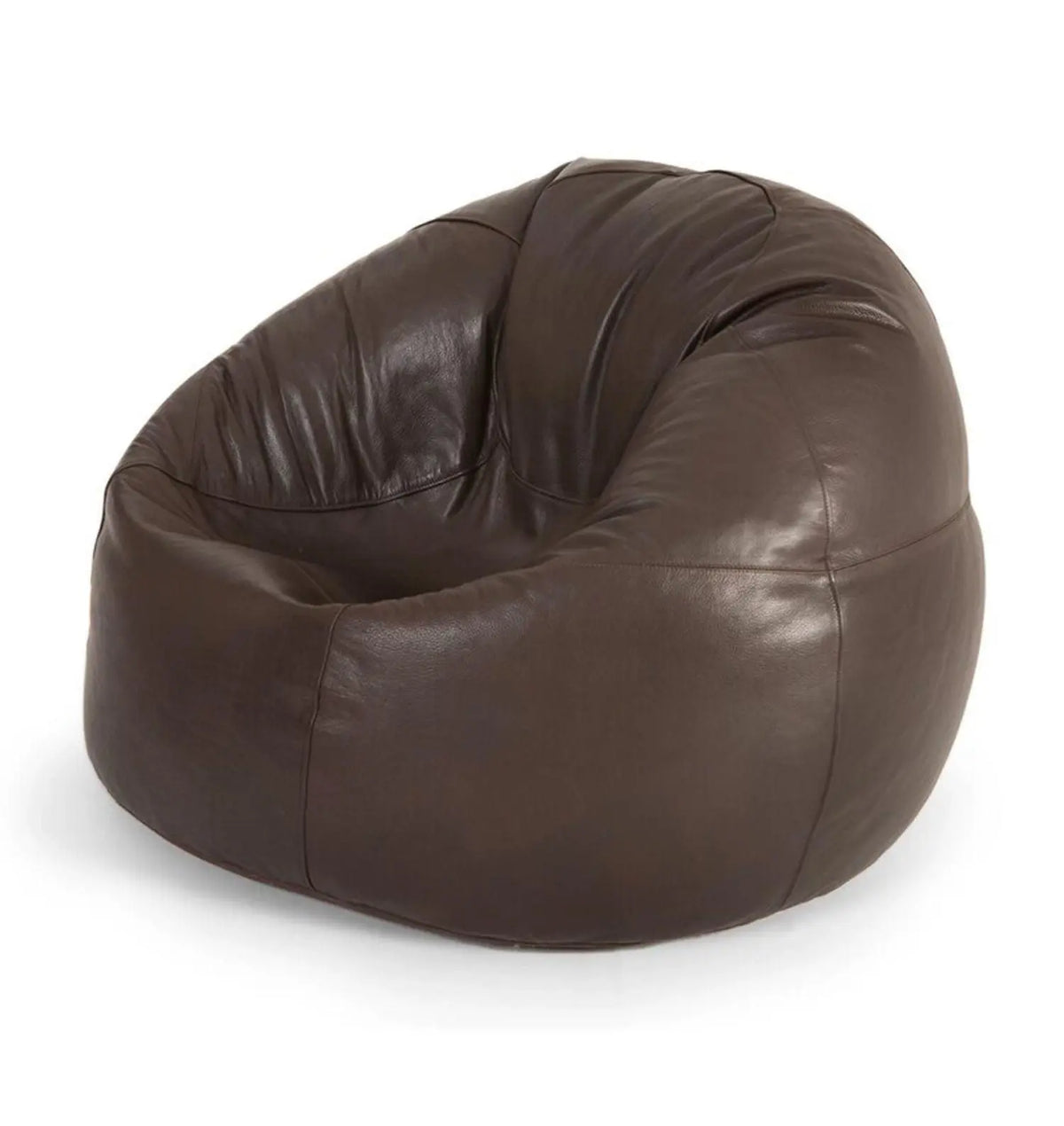 Genuine Leather Cowhide Recliner Beanbag Brown SkinOutfit