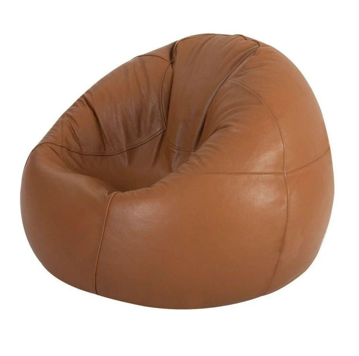 Genuine Leather Cowhide Recliner Beanbag Tan SkinOutfit