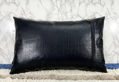 Genuine Leather Rectangle Pillow Cover 01 SkinOutfit