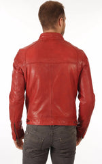 Men Genuine Leather Jacket MJ 06 freeshipping - SkinOutfit