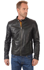 Men Genuine Leather Jacket MJ 08 freeshipping - SkinOutfit