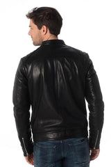 Men Genuine Leather Jacket MJ 18 freeshipping - SkinOutfit