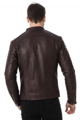 Men Genuine Leather Jacket MJ 21 freeshipping - SkinOutfit