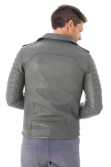 Men Genuine Leather Jacket MJ 22 freeshipping - SkinOutfit