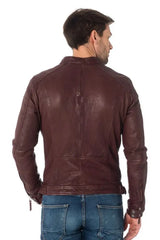 Men Genuine Leather Jacket MJ 32 freeshipping - SkinOutfit