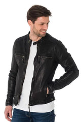 Men Genuine Leather Jacket MJ 33 freeshipping - SkinOutfit