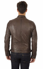 Men Genuine Leather Jacket MJ 35 freeshipping - SkinOutfit