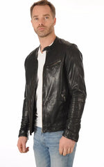 Men Genuine Leather Jacket MJ 36 freeshipping - SkinOutfit