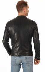 Men Genuine Leather Jacket MJ 36 freeshipping - SkinOutfit