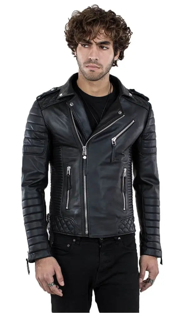 Men Genuine Leather Jacket MJ 41 freeshipping - SkinOutfit