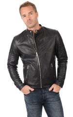 Men Genuine Leather Jacket MJ 42 freeshipping - SkinOutfit