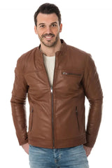 Men Genuine Leather Jacket MJ 51 freeshipping - SkinOutfit