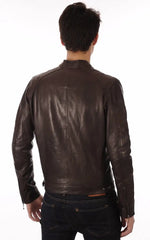 Men Genuine Leather Jacket MJ 81 freeshipping - SkinOutfit