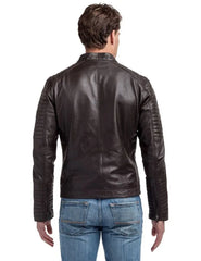 Men Genuine Leather Jacket MJ137 freeshipping - SkinOutfit